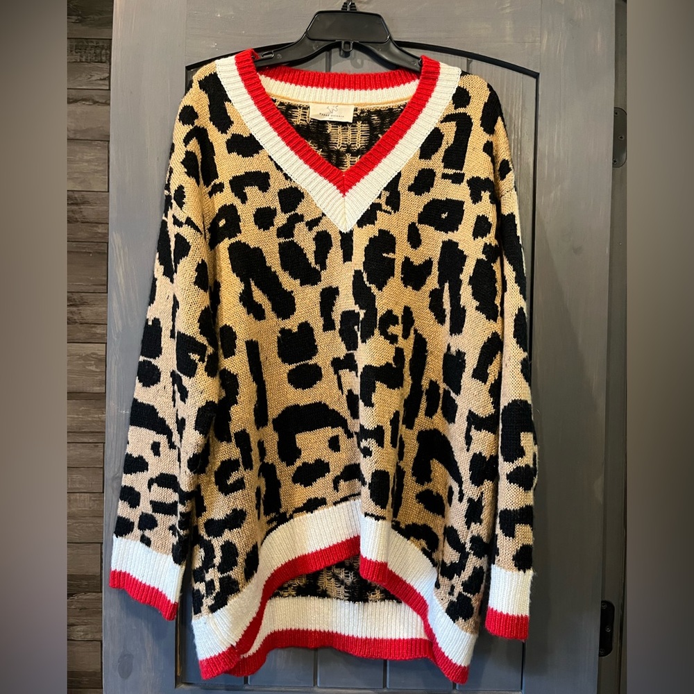 Long animal print sweater